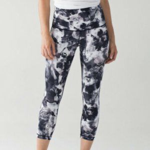 Lululemon Wunder Under Crop Hi-Rise Obscurred Black Dusty Mauve 2